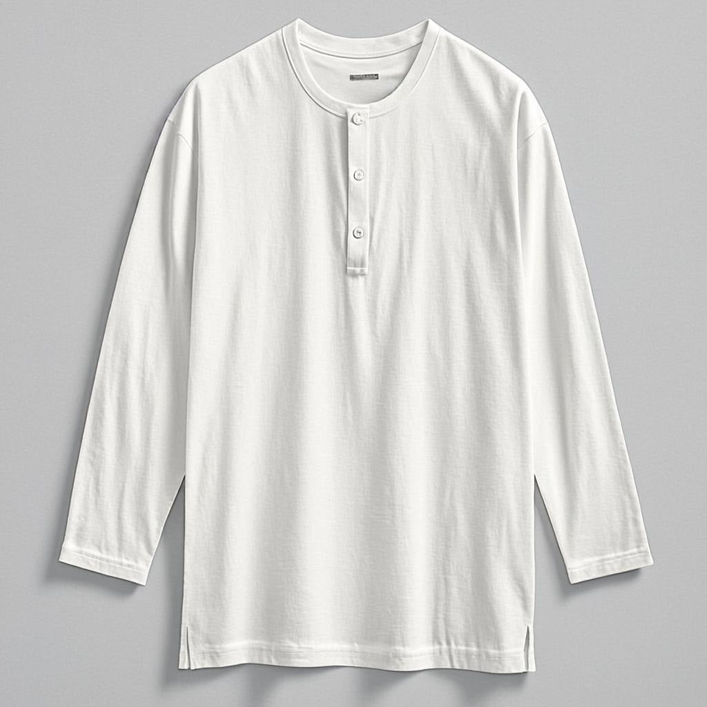 Textured Henley Longline Tee